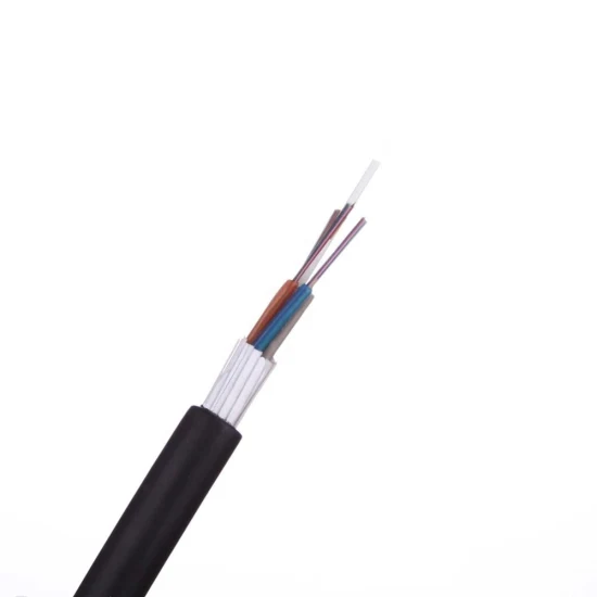 Cable de fibra óptica al aire libre Gyfta 12 del conducto aéreo del tubo flojo cable de fribra óptica acorazado de la cinta de aluminio de 24 bases